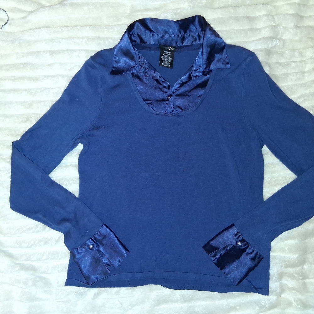 East 5th Shiny Blue Blouse